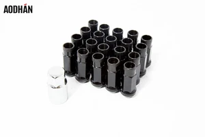 20" Aodhan XT51 12X1.5 Lug Nuts Black Open End Fit Integra Accord Crz S2000 - Picture 1 of 2