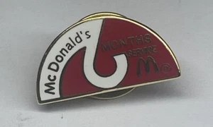 McDonald's Vintage 2 Months Service Pin Red White & Gold Tone - Picture 1 of 2