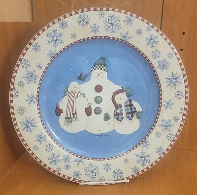 Sakura SNOWFLAKE Chop plate, 12 1/2", Debbie Mumm, Christmas Stoneware Excellent - Image 1 of 4
