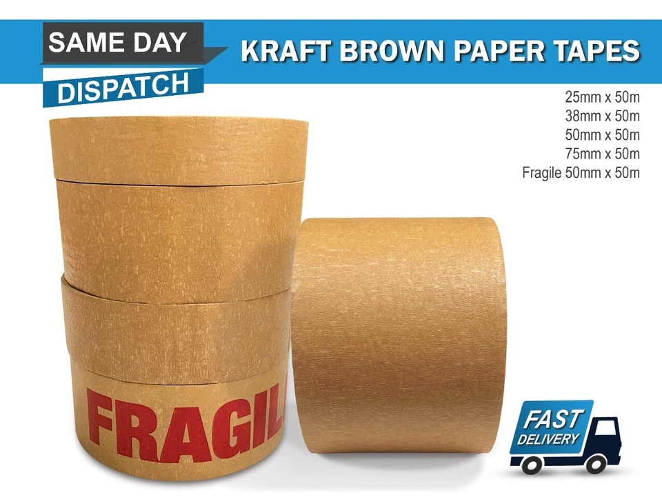 Brown Kraft Paper Tape Eco Friendly Recyclable, Biodegradable, Packaging Tape - Image 1 of 1