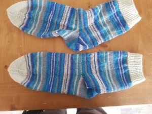 Wollsocken Gr.46/47 Handarbeit Stricksocken selbstgestrickt handgestrickt - Bild 1 von 1