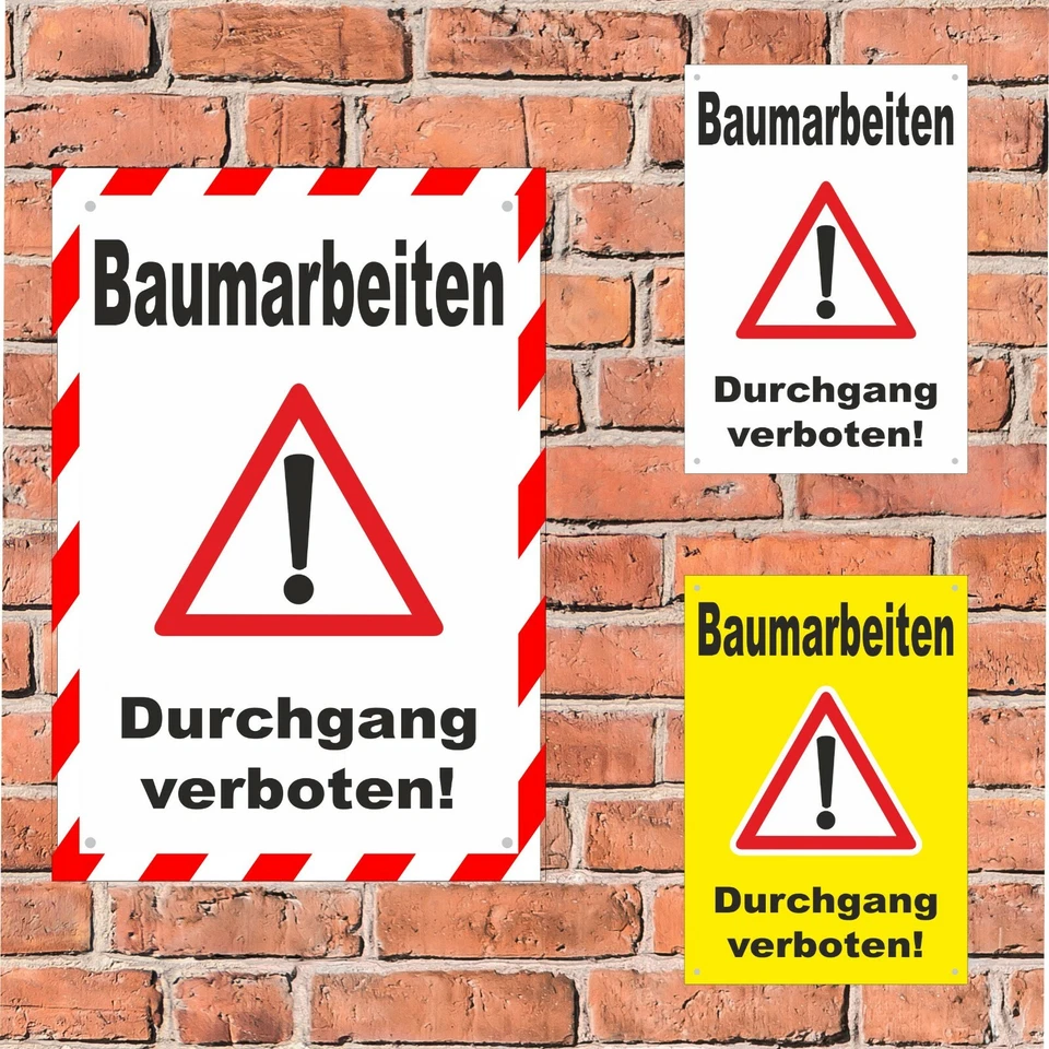 BAUER SCHILDER Banner - Baumarbeiten Durchgang verboten!
