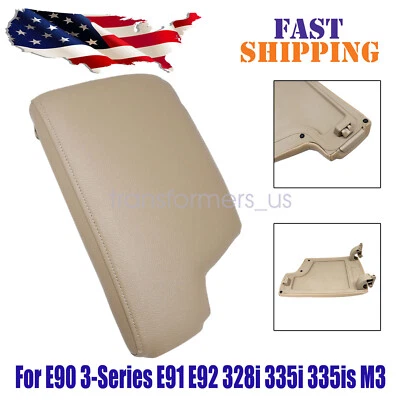 Cubierta de reposabrazos beige para consola BMW E90 serie 3 E91 E92 328i 335i 2005-2012 Foto 1 de 4