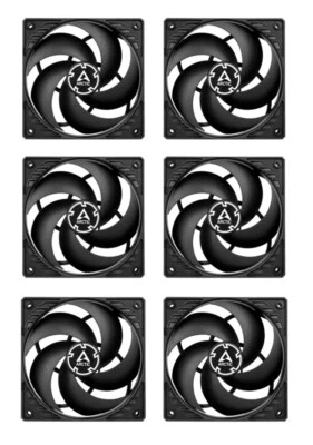 6 x Pack of Arctic P12 Pressure-Optimised 120mm Case Fans 1800 RPM 56.3CFM 3-Pin - Image 1 of 4
