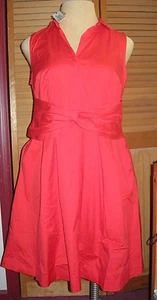 LELA ROSE for LANE BRYANT Red Fit & Flare Sleeveless Dress with Collar - Picture 1 of 6