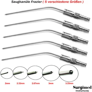 Chirurgische Instrumente Saugkanüle Frazier Spülkanülen Absaugrohre HNO Kanüle - Bild 1 von 7