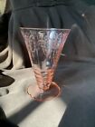 CAMBRIDGE GLASS CLEO PEACHBLO PINK #3077 5-1/4" TALL 8-OUNCE FOOTED TUMBLER 