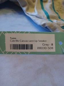 toms cabrillo canvas lace up sneakers, new never worn, Grey - Picture 1 of 5