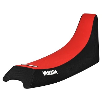 Cubierta de asiento Yamaha Big Wheel 200 1985-1988 pinza negra/roja estándar #397 logotipo Foto 1 de 4