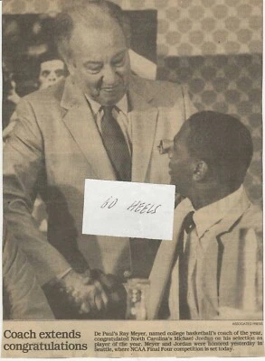 Винтажная фотография солнца Балтимора 30 марта 1984 MICHAEL JORDAN POY RAY MEYER COY РЕДКАЯ - Изображение 1 из 2