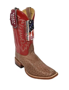 Herren Nocona Rot Vintage Glattleder Strauß Western Cowboy Stiefel 8,5 D Neu - Bild 1 von 8