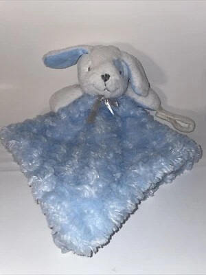 毛毯 & 超越安全毯 Paci 托座 小狗 Lovey 蓝色 白色 Rosette。 — 第 1/4 张图片