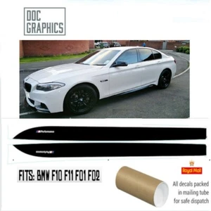 BMW F10 F11 F01 F02 5 Series M Performance Side Skirt Black Decal Sticker Vinyl - Picture 1 of 3