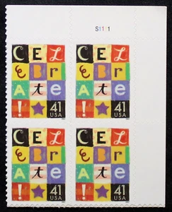 US Plate Blocks Stamps #4196 ~ 2007 41c Celebrate! MNH RL18 - Picture 1 of 1