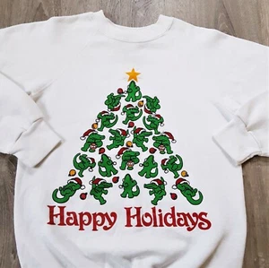 Vintage 80s Bassett Walker Holiday Sweatshirt 1980s Christmas Animals USA Sz S - Picture 1 of 12