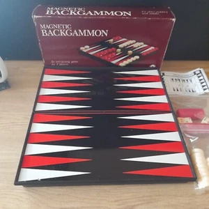 Backgammon Travel Magnetic Backgammon Plastic Case Set With Instructions - Picture 1 of 5