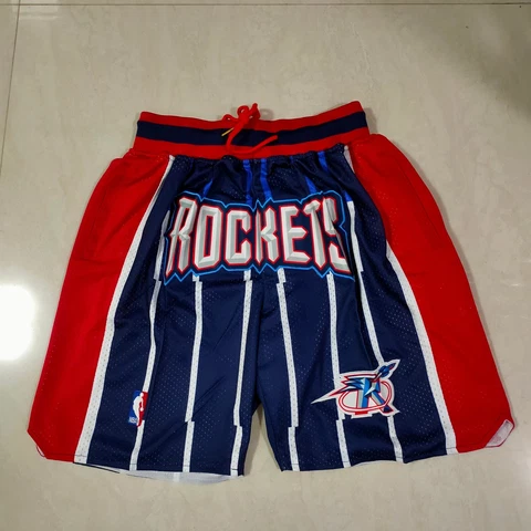 Hot sale Houston Rockets Men’s Blue with Pockets Basketball Shorts Size:S-XXL Cover