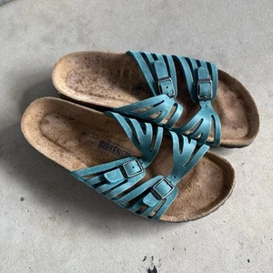 Sandalias Birkenstock Granada Tiffany azules con doble correa deslizable para mujer EU 38 US 8 - Imagen 1 de 10