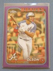 2024 Topps Chrome #23 Matt Olson Purple Refractor parallel /250 Atlanta Braves - Picture 1 of 3