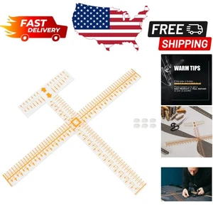 Versatile T-Shirt Alignment Ruler Set - Durable Acrylic Tool for Kids & Adults - Picture 1 of 9