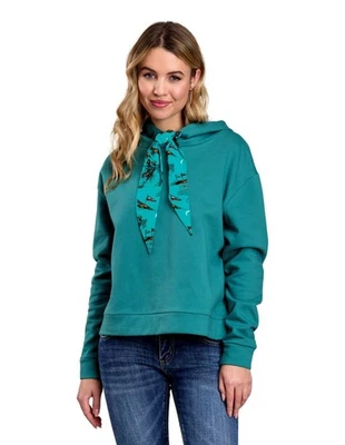 Sudadera Roper Western para mujer hombro caído Turq 03-098-0514-6172 BU Foto 1 de 2