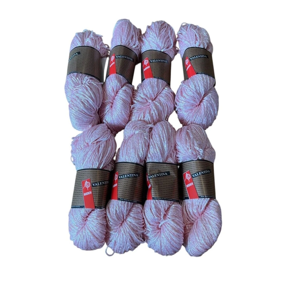 Lote De 8 Madejas De Hilo Valentina De Colección Rosa Con Brillo Italia 50 Gr Ea Viscosa Foto 1 de 4