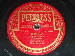 MEXICAN 78 rpm RECORD Peerless ESMERALDA & ORQUESTA NOE FAJARDO Madrid RARE - Picture 1 of 1