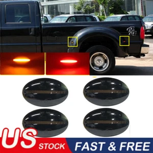 New LED Dually Bed Fender Side Marker Lights Amber/Red For 99-10 Ford F350 F450 - Picture 1 of 22