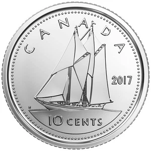 2017 CANADA 10 CENTS BRILLIANT UNCIRCULATED DIME COIN - Picture 1 of 2