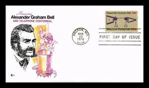 US COVER TELEPHONE CENTENNIAL FDC SCOTT 1683 COVER CRAFT CACHET INSERT - Picture 1 of 2