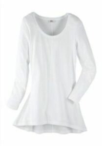 FLASHLIGHTS Shirt Longshirt Basic Casual weiß