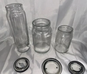 IKEA Burken Jar Clear Glass Storage Canister w/ Airtight Metal Lid Set of 3 - Picture 1 of 24