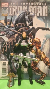 Marvel Legends BLACK KNIGHT ( "MORGANA" / MORGAN LE FAY ) *CUSTOM* + GREAT COMIC - Picture 1 of 9