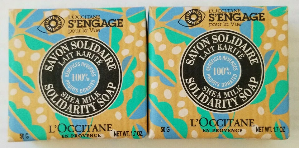 2 L'Occitane Shea Milk Solidarity Soap with Shea Butter (50g 1.7 oz each) NEW - Image 1 of 1