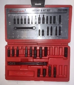 Juego de destornilladores de brocas de trinquete desplazadas Snap On CRA180PB llave hexagonal 1/4" 5/16" incompleta - Imagen 1 de 11
