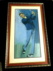 Golf Men’s vintage fashion designer blue illustration framed - Picture 1 of 3