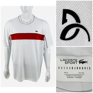 Lacoste Mens 4XL Shirt Short Sleeve Tech Tennis Novak Djokovic Graphic 9 EUC - Picture 1 of 12