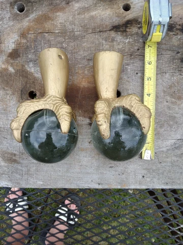 Antique Table Large Claw Feet With Glass Ball Cover