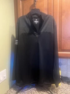 Adidas 1/4 Zip Pullover Classic Mens Medium Black Golf New Long Sleeve 15-351 - Picture 1 of 5