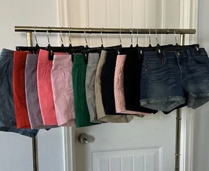 LOT Of 12 J. Crew Chino Denim Scalloped Shorts SZ 26/2/4/6/XS/S - Picture 1 of 15