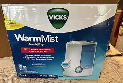 Vicks Warm Mist Humidifier 1 Gal Tank for Medium/LARGE Rooms Open Box - Image 1 of 4