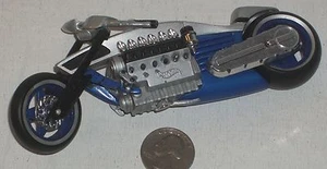 Diecast Hot Wheels Blue & Silver Racing Motorcycle 5.5" USED - NICE (See Photo) - Picture 1 of 1
