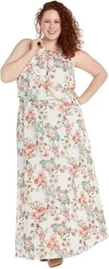 R&M Richards langes Kleid mit Blumenmuster und Neckholder - Größe 22 - Bild 1 von 3