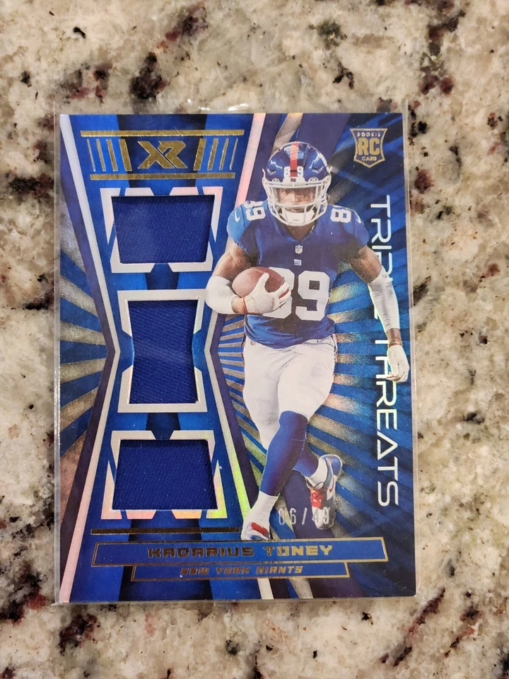 2021 Panini XR Kadarius Toney Rookie Triple Threats Patch /49 Giants - Image 1 of 2