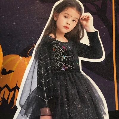 Ikali New Girl's Size 4-6Y Black Witch Costume Halloween - Image 1 of 4