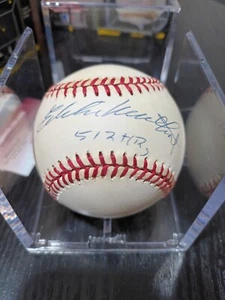 Eddie Mathews 512 HR Inscription SIGNED Auto vintage ONL Baseball JSA COA - Picture 1 of 12