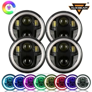 4PCS 5.75" RGB LED Headlights Hi/Lo W/ APP For GMC K15 C15/C1500 Pickup/Suburban - Foto 1 di 12