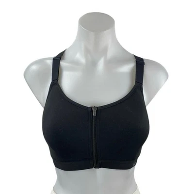 Camiseta sin mangas Victoria's Secret VSX negra con cremallera frontal espalda deportiva activa 32 Foto 1 de 4