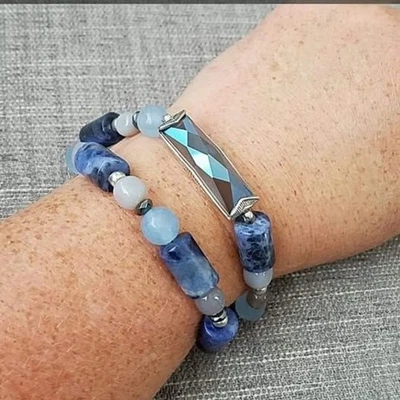 SILPADA Double Wrap Stretch Stone Bracelet - Image 1 of 4