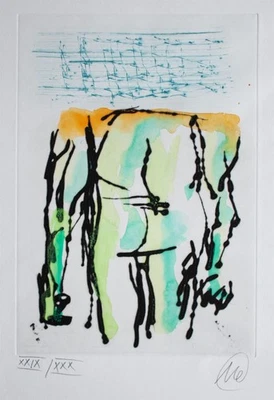 Markus Lüpertz Kunst Regeln geben Neoexpressionismus aquar Radierung 2005 29/30 - Bild 1 von 4